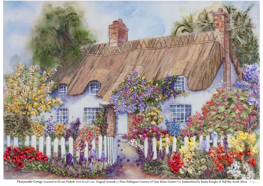 A Brand New (Gorgeous Cottage) Silk Ribbon Embroidery KIT! – Dicraft ...