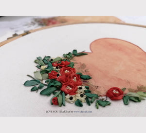 A LOVE YOU HEART ♡ in Silk Ribbon Embroidery - A New Kit from Di van Niekerk