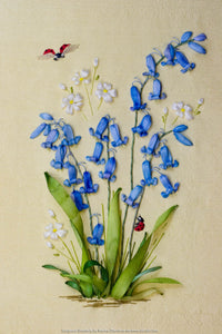 BLUEBELLS in Silk Ribbon Embroidery - A New Kit from Di van Niekerk