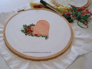 A LOVE YOU HEART ♡ in Silk Ribbon Embroidery - A New Kit from Di van Niekerk