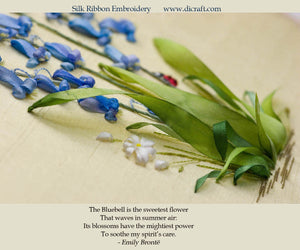 BLUEBELLS in Silk Ribbon Embroidery - A New Kit from Di van Niekerk