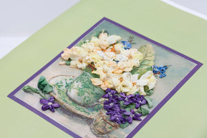 Primroses and Violets - Dimensional and Ribbon Embroidery KIT by Di van Niekerk