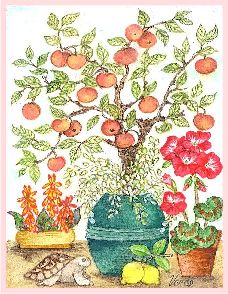 Apples and Lemons embroidery panel, ready to embroider 1